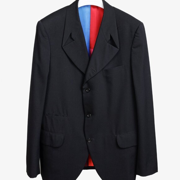 Comme Des Garcons Homme Plus 2017 Black Blazer Multi-Colour Lining - Picture 3 of 16